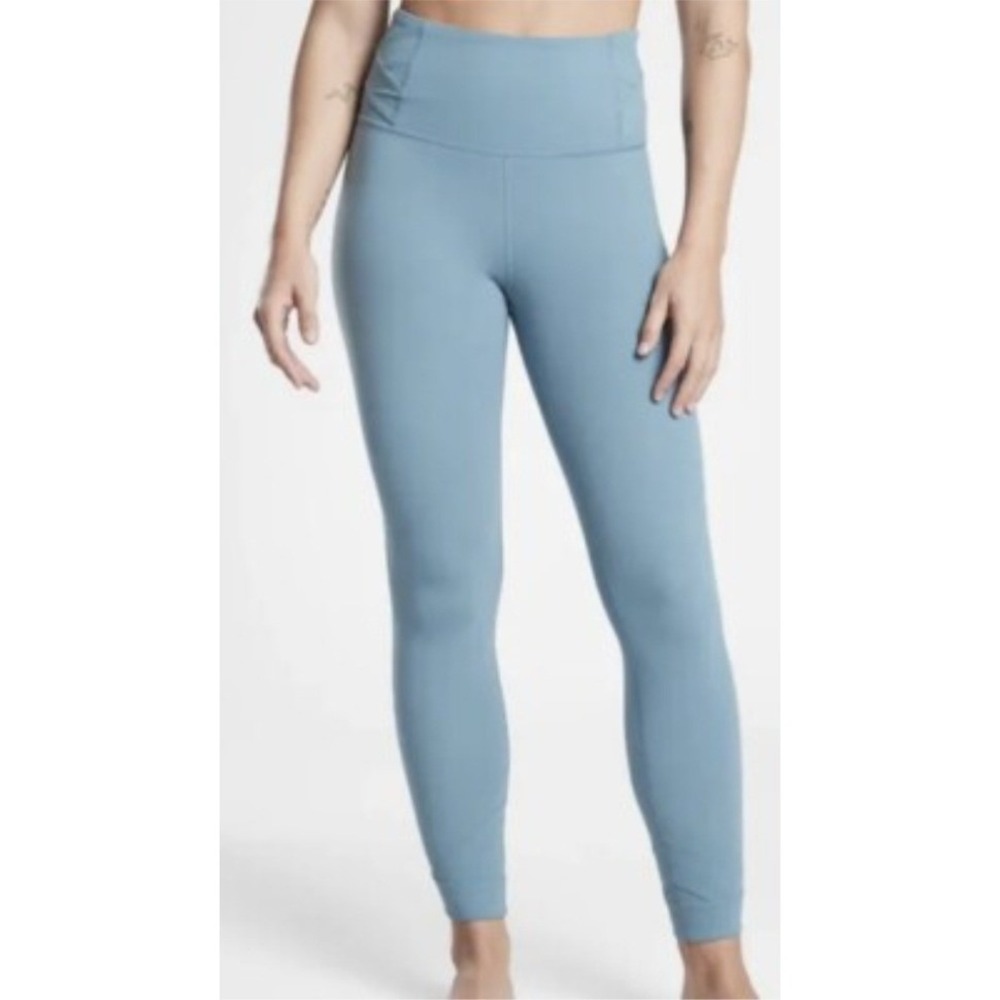 Athleta‎ Elation Pirouette 7/8 Tight Leggings Blue Size Medium Athletic Yoga
